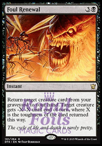 Foul Renewal 2x FOIL DTK MTG Dragons of Tarkir Rare MINT black