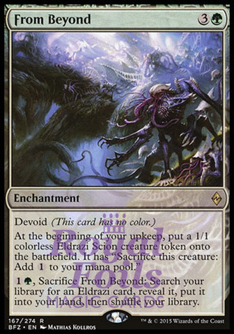 From Beyond 1x FOIL BFZ MTG Battle for Zendikar Rare MINT green