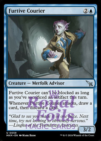 Furtive Courier 4x FOIL MTG Murders at Karlov Manor MKM Uncommon MINT blue