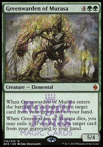 Greenwarden of Murasa 1x FOIL BFZ MTG Battle for Zendikar Mythic MINT green