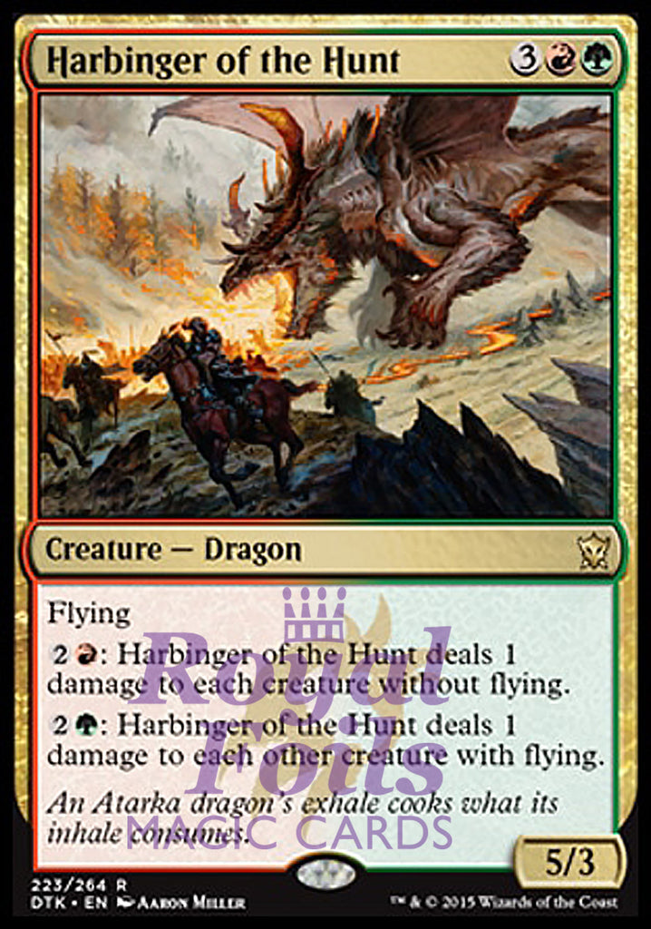Harbinger of the Hunt 2x FOIL DTK MTG Dragons of Tarkir Rare MINT red green