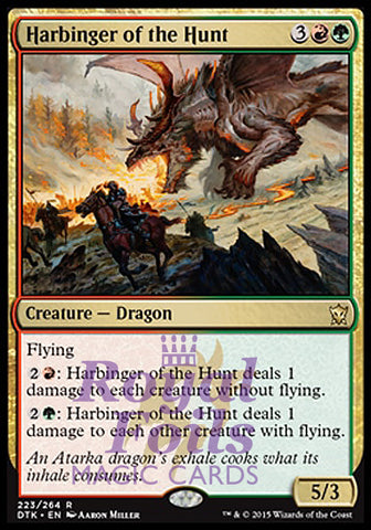 Harbinger of the Hunt 2x FOIL DTK MTG Dragons of Tarkir Rare MINT red green