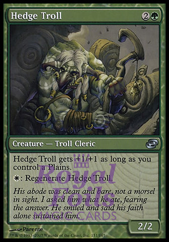 Hedge Troll 4x FOIL PLC MTG Planar Chaos Uncommon 3 MINT + 1 NM green white