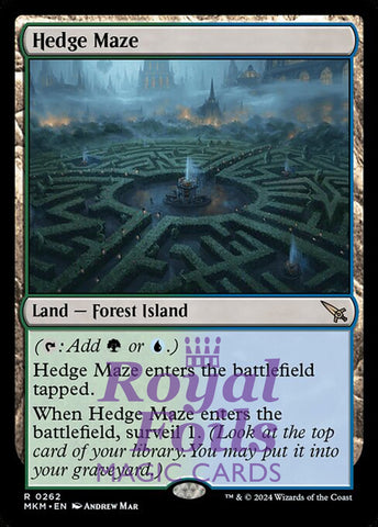 Hedge Maze 1x FOIL MTG Murders at Karlov Manor MKM Rare MINT blue green land