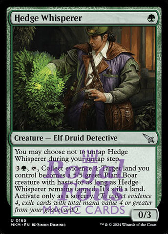 Hedge Whisperer 4x FOIL MTG Murders at Karlov Manor MKM Uncommon MINT green