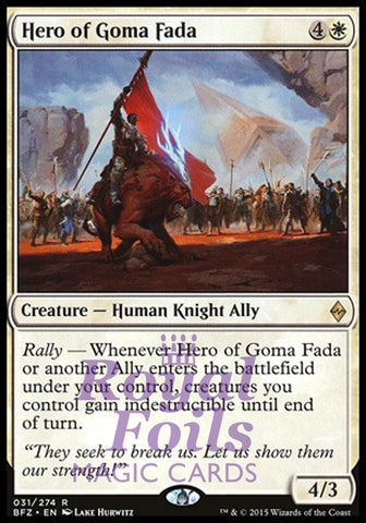 Hero of Goma Fada 2x FOIL BFZ MTG Battle for Zendikar Rare MINT white