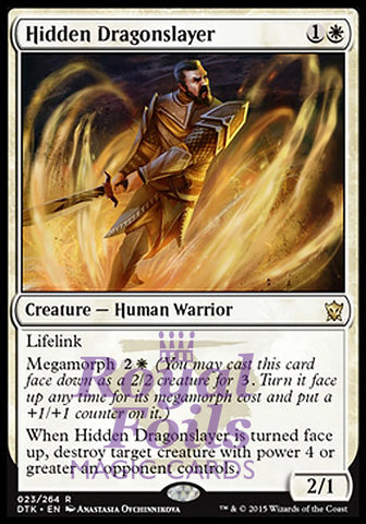 Hidden Dragonslayer 1x FOIL DTK MTG Dragons of Tarkir Rare MINT white