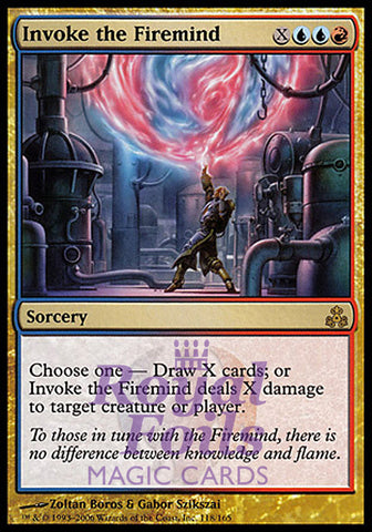 Invoke the Firemind 1x FOIL GPT MTG Guildpact Rare NM blue red