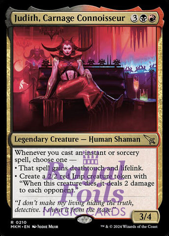Judith, Carnage Connoisseur 2x FOIL MTG Murders at Karlov Manor MKM Rare MINT red black