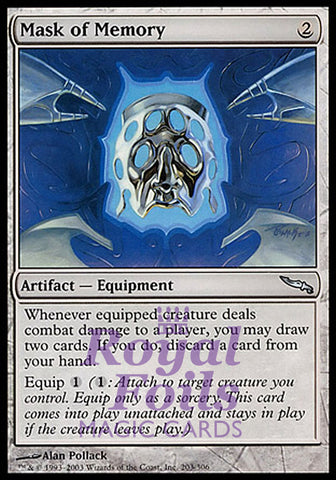 Mask of Memory 1x FOIL MDN MTG Mirrodin Uncommon MINT artifact