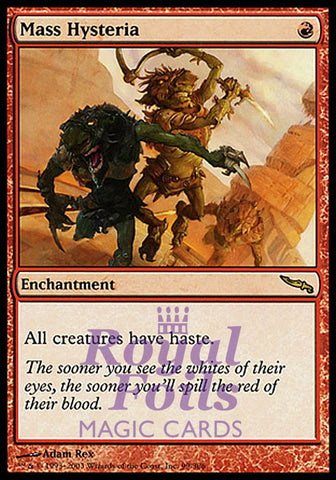 Mass Hysteria 1x FOIL MDN MTG Mirrodin Rare NM red