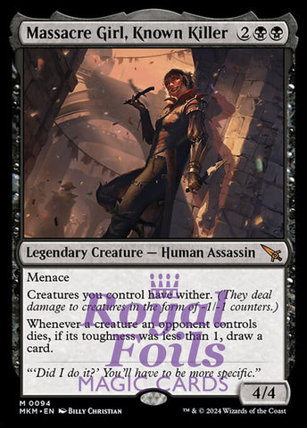 Massacre Girl, Known Killer 1x FOIL MTG Murders at Karlov Manor MKM Mythic MINT black