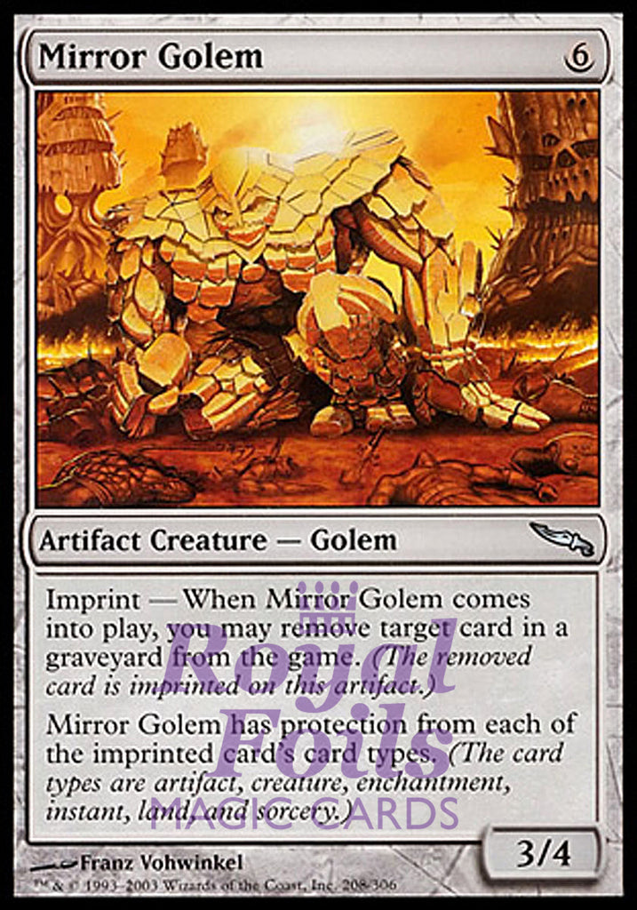 Mirror Golem 2x FOIL MDN MTG Mirrodin Uncommon MINT artifact