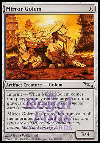 Mirror Golem 2x FOIL MDN MTG Mirrodin Uncommon MINT artifact