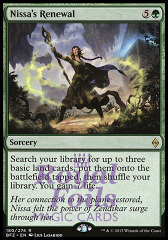 Nissa's Renewal 2x FOIL BFZ MTG Battle for Zendikar Rare MINT green