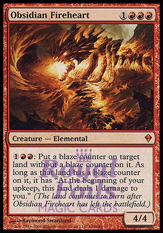 Obsidian Fireheart 1x FOIL ZEN MTG Zendikar Mythic MINT red