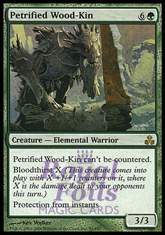 Petrified Wood-Kin 1x FOIL GPT MTG Guildpact Rare MINT green