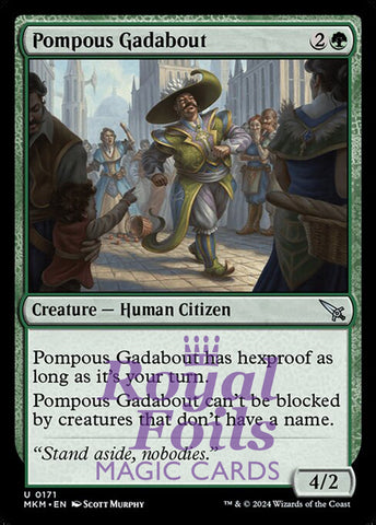 Pompous Gadabout 4x FOIL MTG Murders at Karlov Manor MKM Uncommon MINT green