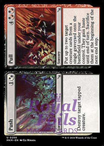 Push // Pull 4x FOIL MTG Murders at Karlov Manor MKM Uncommon MINT black white red