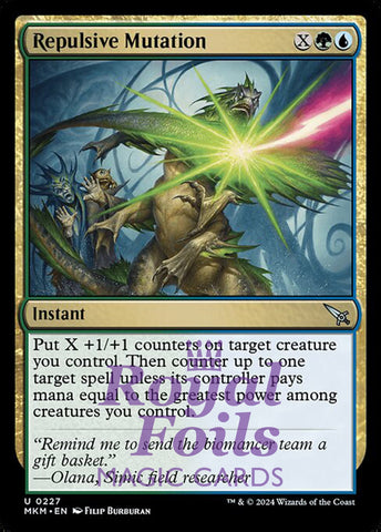 Repulsive Mutation 2x FOIL MTG Murders at Karlov Manor MKM Uncommon MINT green blue