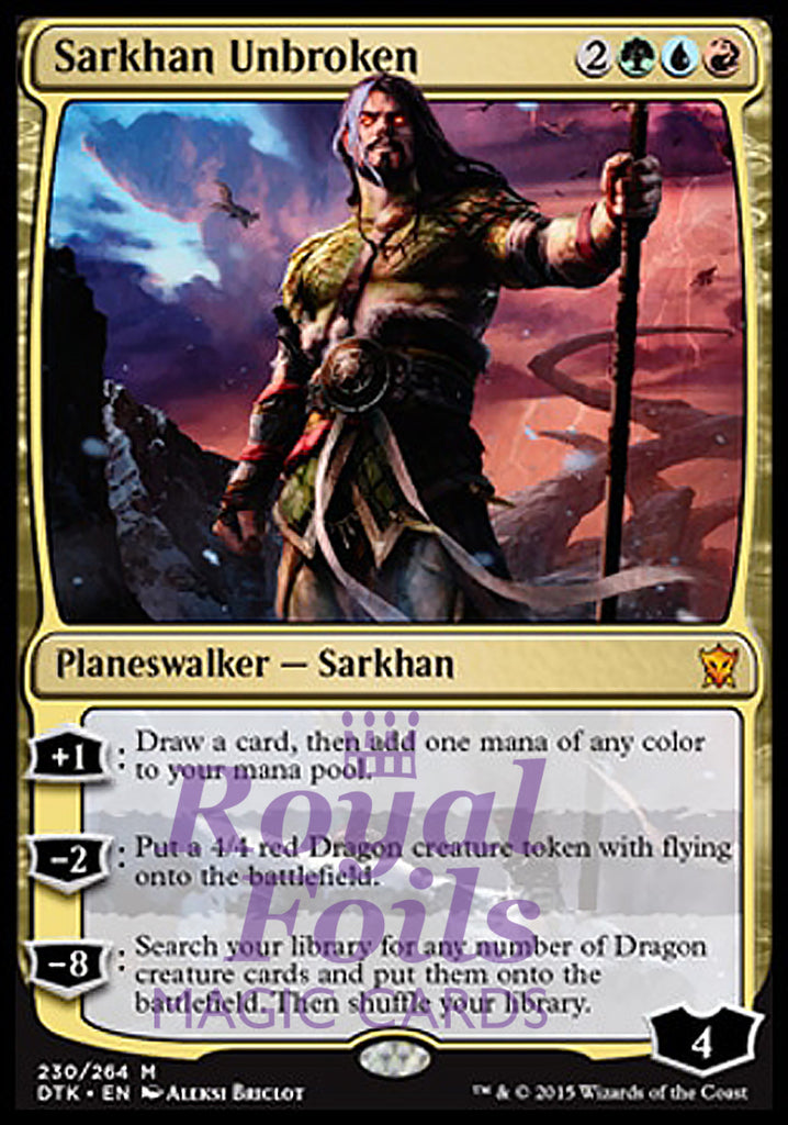 Sarkhan Unbroken 1x FOIL DTK MTG Dragons of Tarkir Mythic MINT green blue red