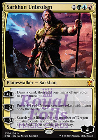 Sarkhan Unbroken 1x FOIL DTK MTG Dragons of Tarkir Mythic MINT green blue red