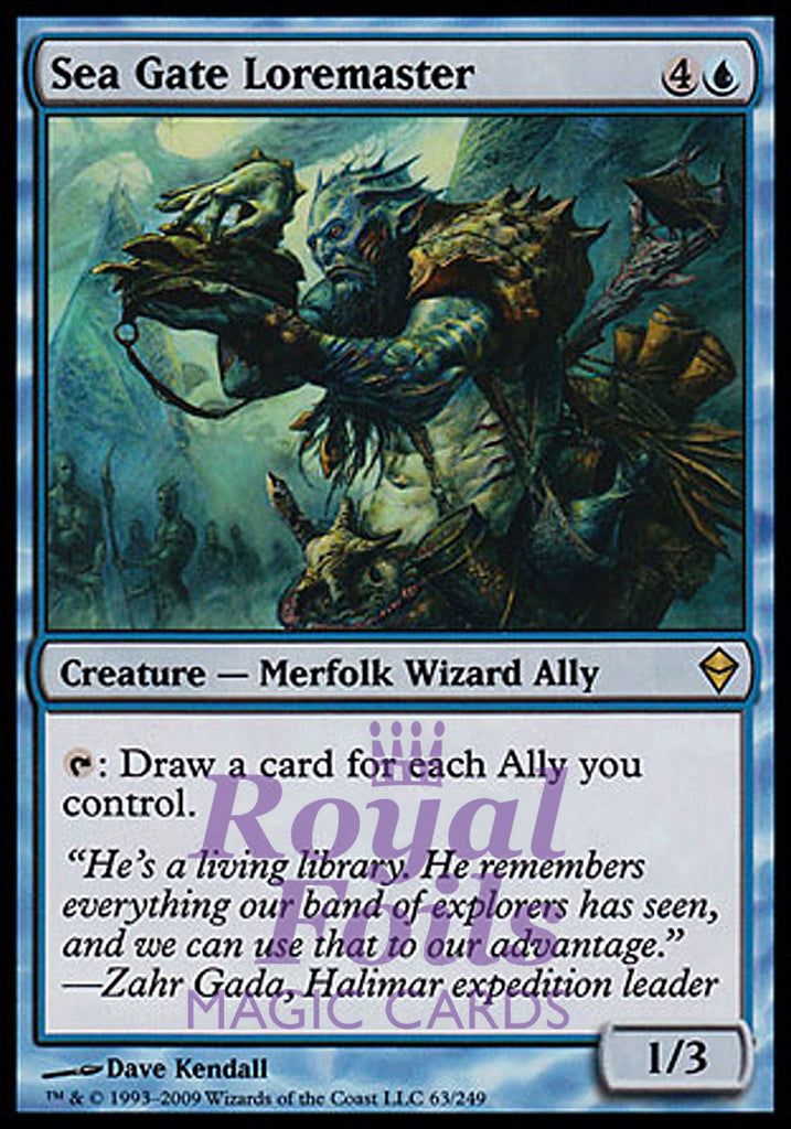 Sea Gate Loremaster 1x FOIL ZEN MTG Zendikar Rare MINT blue