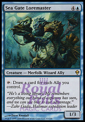 Sea Gate Loremaster 1x FOIL ZEN MTG Zendikar Rare MINT blue