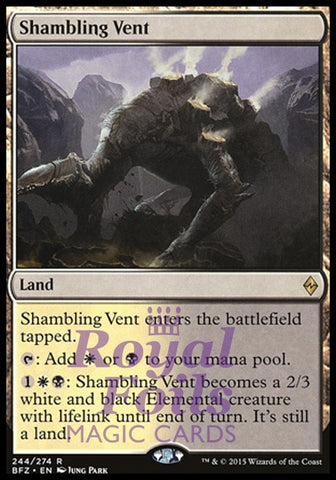 Shambling Vent 1x FOIL BFZ MTG Battle for Zendikar Rare MINT white black land