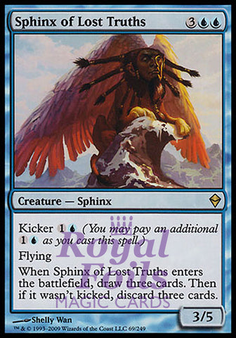 Sphinx of Lost Truths 1x FOIL ZEN MTG Zendikar Rare MINT blue