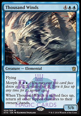 Thousand Winds 2x FOIL MTG KTK Khans of Tarkir Rare MINT blue