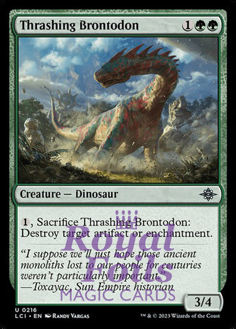 Thrashing Brontodon 4x FOIL Lost Caverns of Ixalan MTG LCI Uncommon MINT green