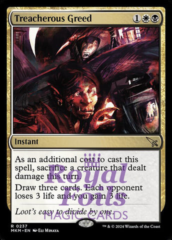 Treacherous Greed 2x FOIL MTG Murders at Karlov Manor MKM Rare MINT white black