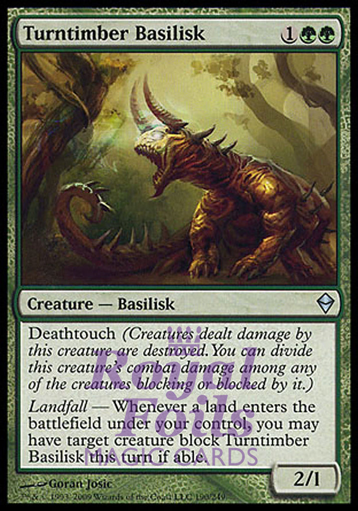 Turntimber Basilisk 1x FOIL ZEN MTG Zendikar Uncommon MINT green