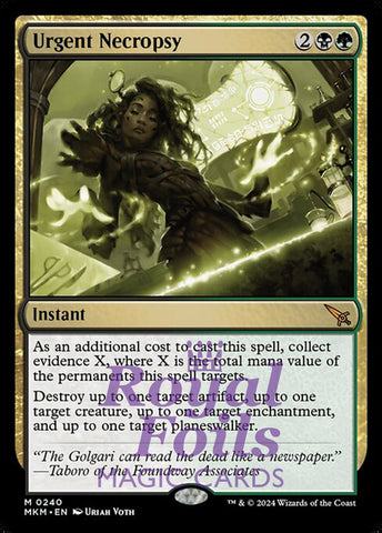 Urgent Necropsy 1x FOIL MTG Murders at Karlov Manor MKM Mythic MINT black green