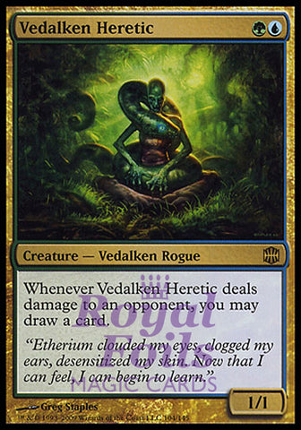 Vedalken Heretic 1x FOIL ARB MTG Alara Reborn Rare MINT green blue