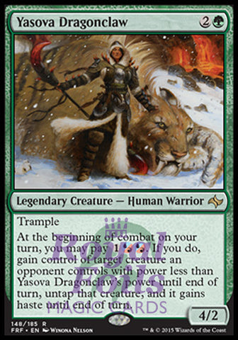 Yasova Dragonclaw 1x FOIL FRF MTG Fate Reforged Rare MINT green