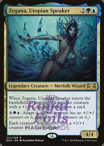 Zegana, Utopian Speaker 1x FOIL RNA MTG Ravnica Allegiance Rare MINT green blue
