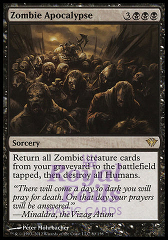 Zombie Apocalypse 1x FOIL DKA MTG Dark Ascension Rare MINT black
