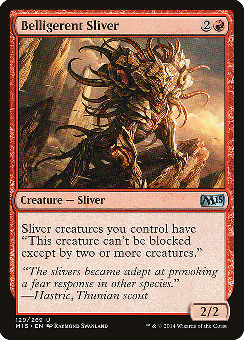 Belligerent Sliver 1x FOIL MTG M15 Core Set Uncommon MINT red