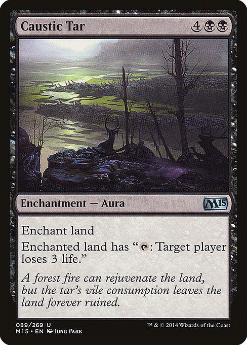 Caustic Tar 2x FOIL MTG M15 Core Set Uncommon MINT black