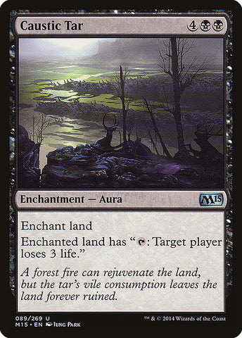 Caustic Tar 2x FOIL MTG M15 Core Set Uncommon MINT black