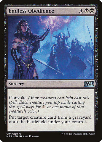 Endless Obedience 2x FOIL MTG M15 Core Set Uncommon MINT black