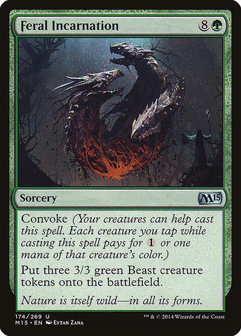 Feral Incarnation 4x FOIL MTG M15 Core Set Uncommon MINT green