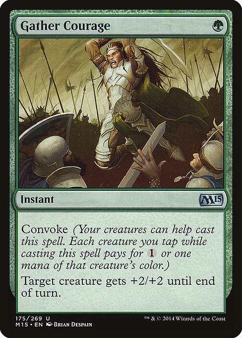 Gather Courage 2x FOIL MTG M15 Core Set Uncommon MINT green
