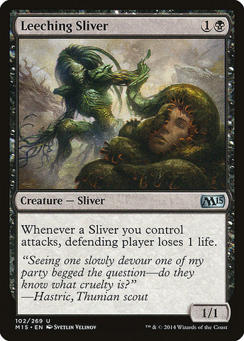 Leeching Sliver 1x FOIL MTG M15 Core Set Uncommon MINT black