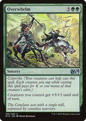 Overwhelm 2x FOIL MTG M15 Core Set Uncommon MINT green
