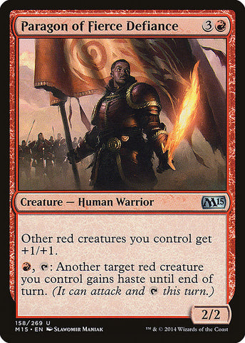Paragon of Fierce Defiance 2x FOIL MTG M15 Core Set Uncommon MINT red