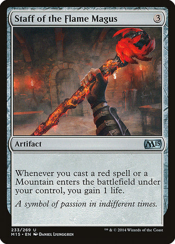Staff of the Flame Magus 2x FOIL MTG M15 Core Set Uncommon MINT artifact