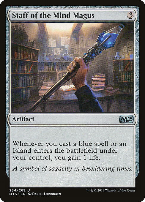 Staff of the Mind Magus 2x FOIL MTG M15 Core Set Uncommon MINT artifact